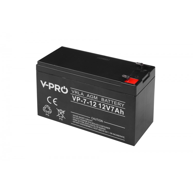 AKUMULATOR AGM VPRO 12V 7 Ah VRLA BEZOBSŁUGOWY