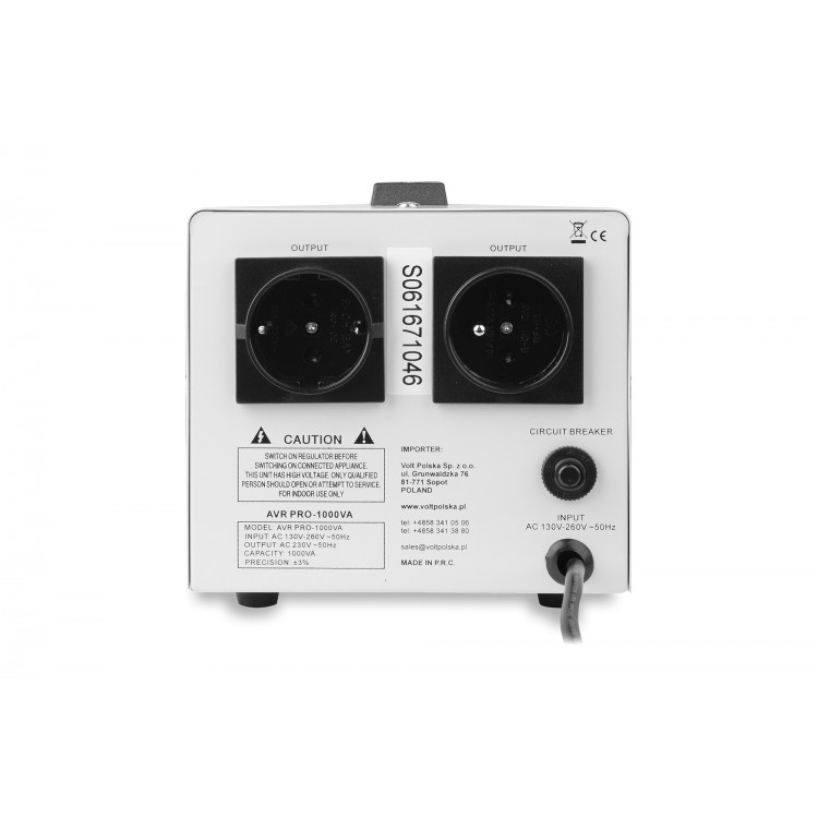 AVR PRO 1000 (1000VA) 3% STABILIZATOR NAPIĘCIA SIECIOWEGO