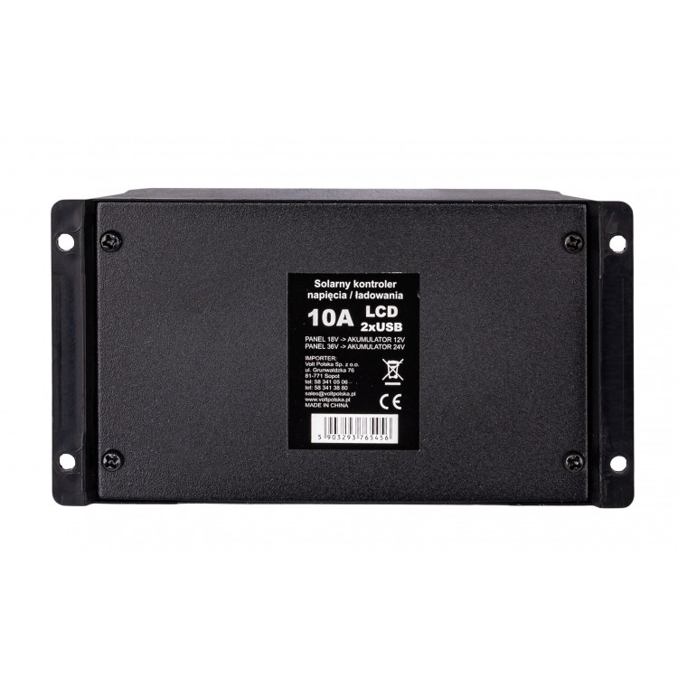 SOL PWM 10A 2xUSB REGULATOR SOLARNY
