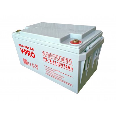 AKUMULATOR DEEP CYCLE VPRO SOLAR 12V 74 Ah VRLA BEZOBSŁUGOWY
