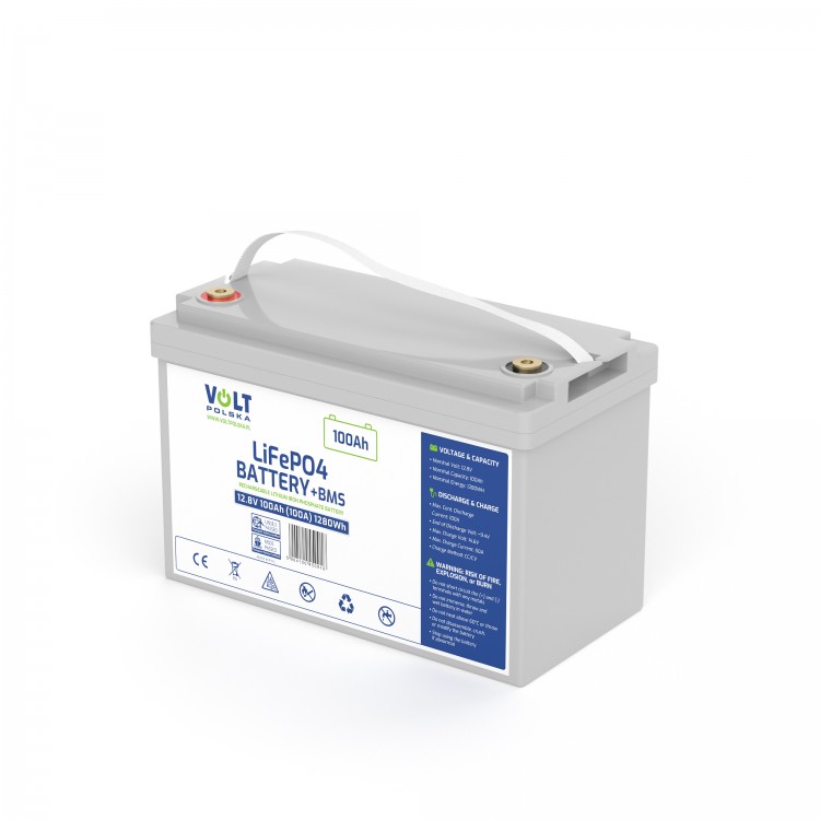 AKUMULATOR LiFePO4 12,8V 100Ah (100A) + BMS BEZOBSŁUGOWY