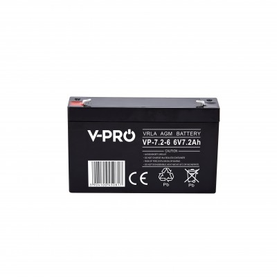AKUMULATOR AGM VPRO 6V 7,2Ah VRLA BEZOBSŁUGOWY - (*Produkt archiwalny)