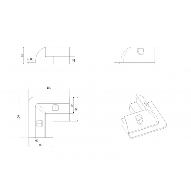 Zestaw ramek montażowych do paneli 100W do 180W