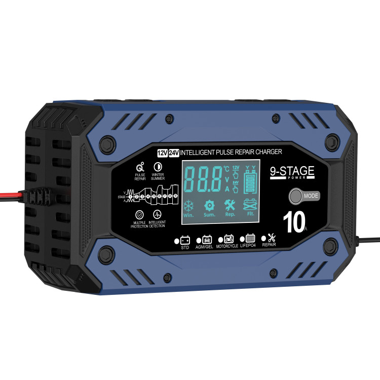 PROSTOWNIK AKUMULATOROWY LCD 24V 5A / 12V 10A LiFEPO4 / AGM