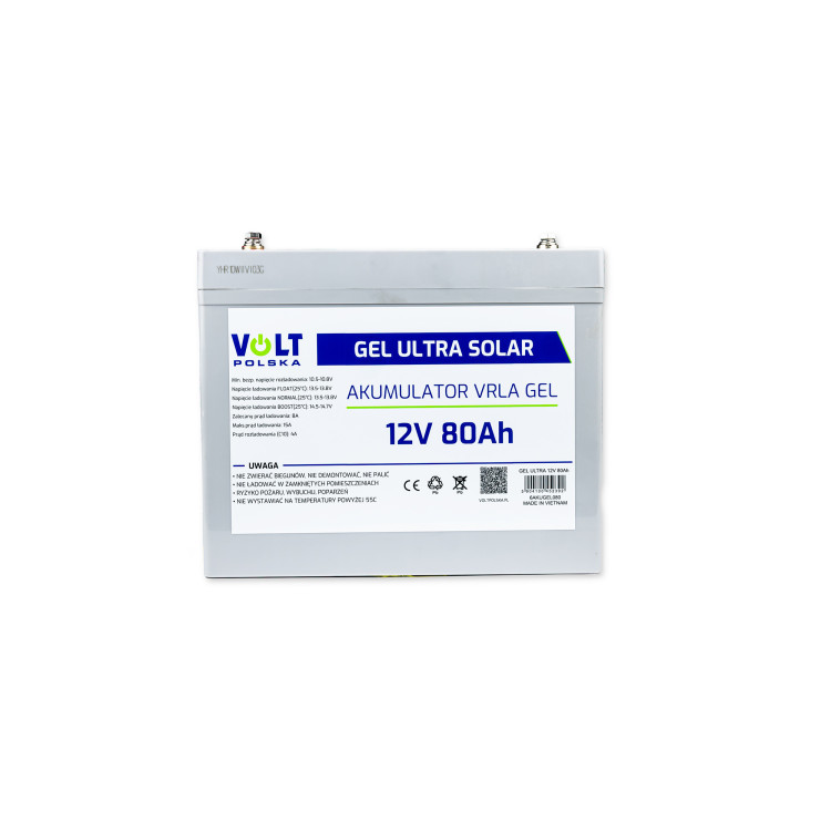 AKUMULATOR GEL VPRO PREMIUM 12V 80 Ah ŻELOWY VRLA BEZOBSŁUGOWY