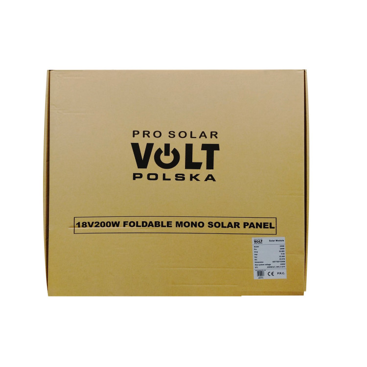 Składany (na 4) panel fotowoltaiczny 200W 18V MONO ETFE + USB 5V3A + USB-C 3A