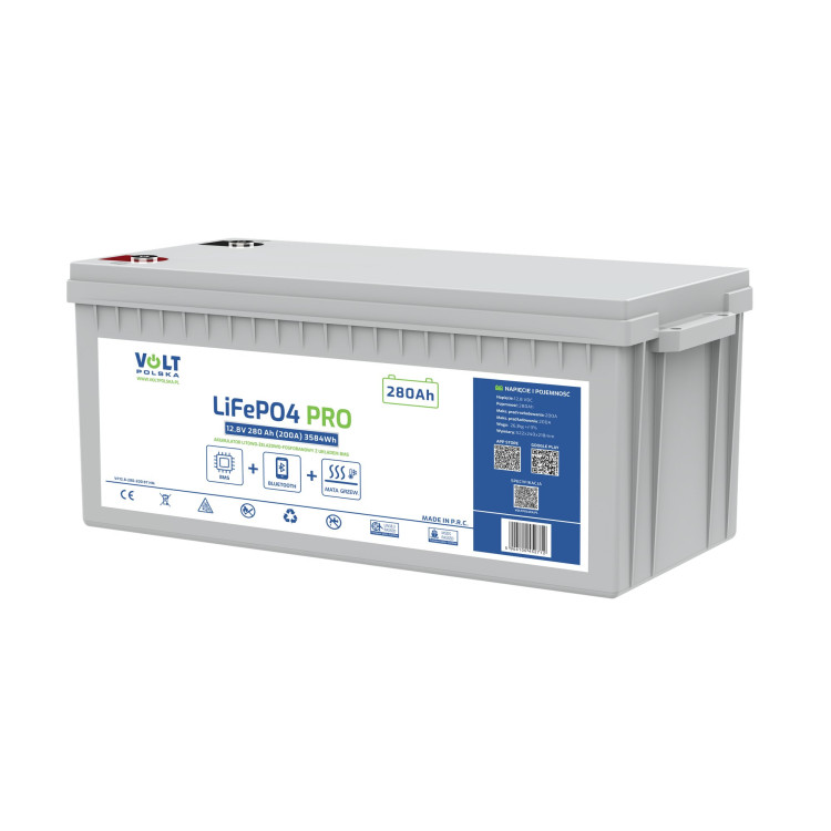 Akumulator LiFePO4 12,8V 280 Ah (200A) BlueTooth + mata grzewcza