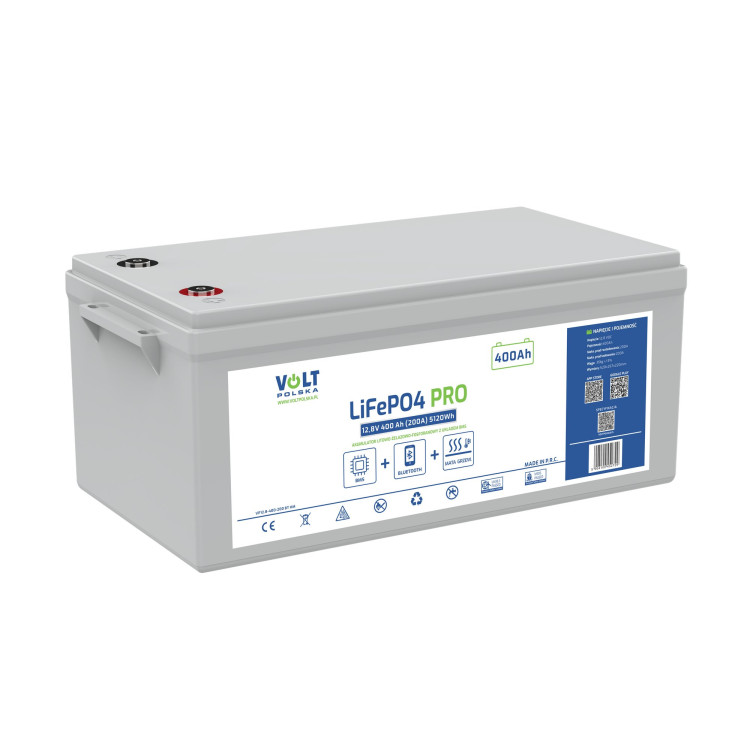 Akumulator LiFePO4 12,8V 400 Ah (200A) BlueTooth + mata grzewcza
