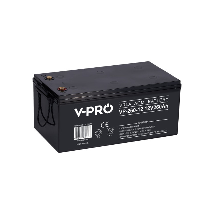AKUMULATOR AGM VPRO 12V 260 Ah VRLA BEZOBSŁUGOWY