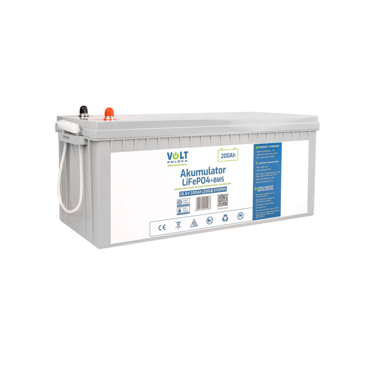 AKUMULATOR LiFePO4 25,6V 200 Ah (200A) + BMS BEZOBSŁUGOWY
