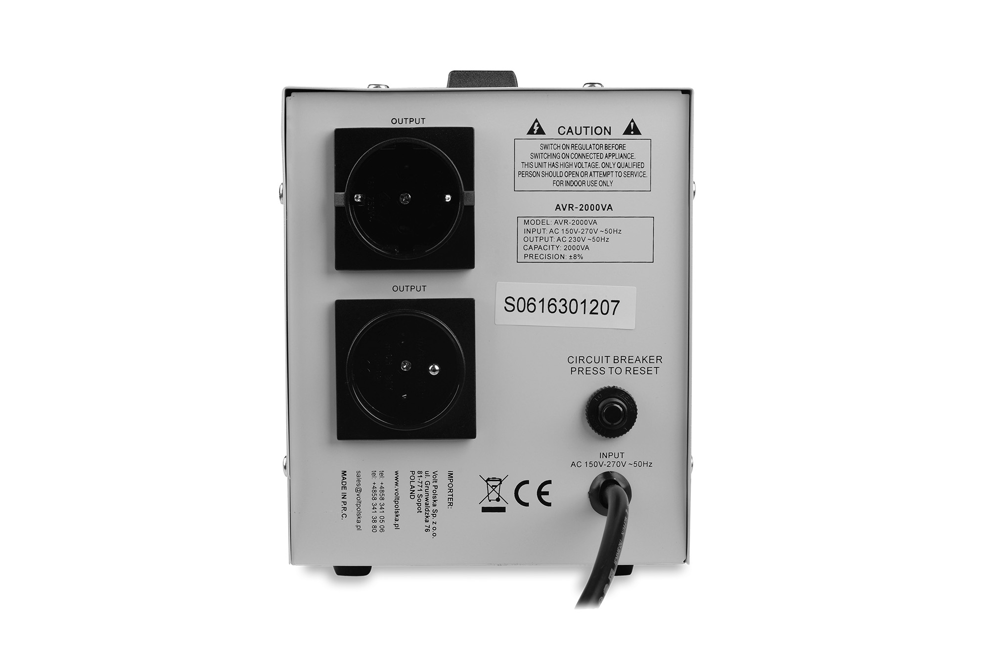AVR 2000 (2000VA) STABILIZATOR NAPIĘCIA SIECIOWEGO (4)