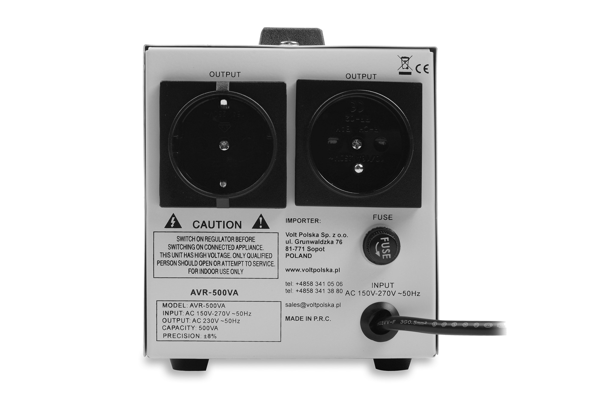 AVR 500 (500VA) STABILIZATOR NAPIĘCIA SIECIOWEGO (5)
