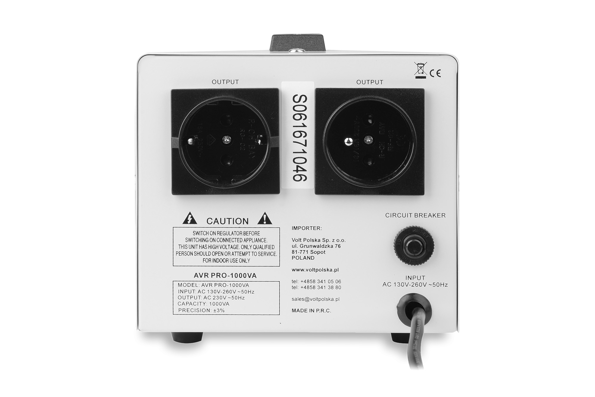 AVR PRO 1000 (1000VA) STABILIZATOR NAPIĘCIA SIECIOWEGO (4)